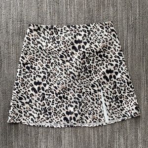 PRINCESS POLLY SATIN LEOPARD PRINT MINI SKIRT